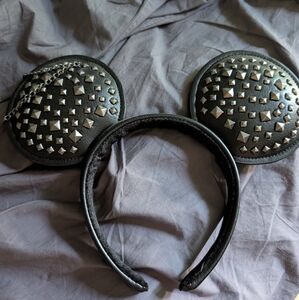 Studded Black Disney Ears Headband